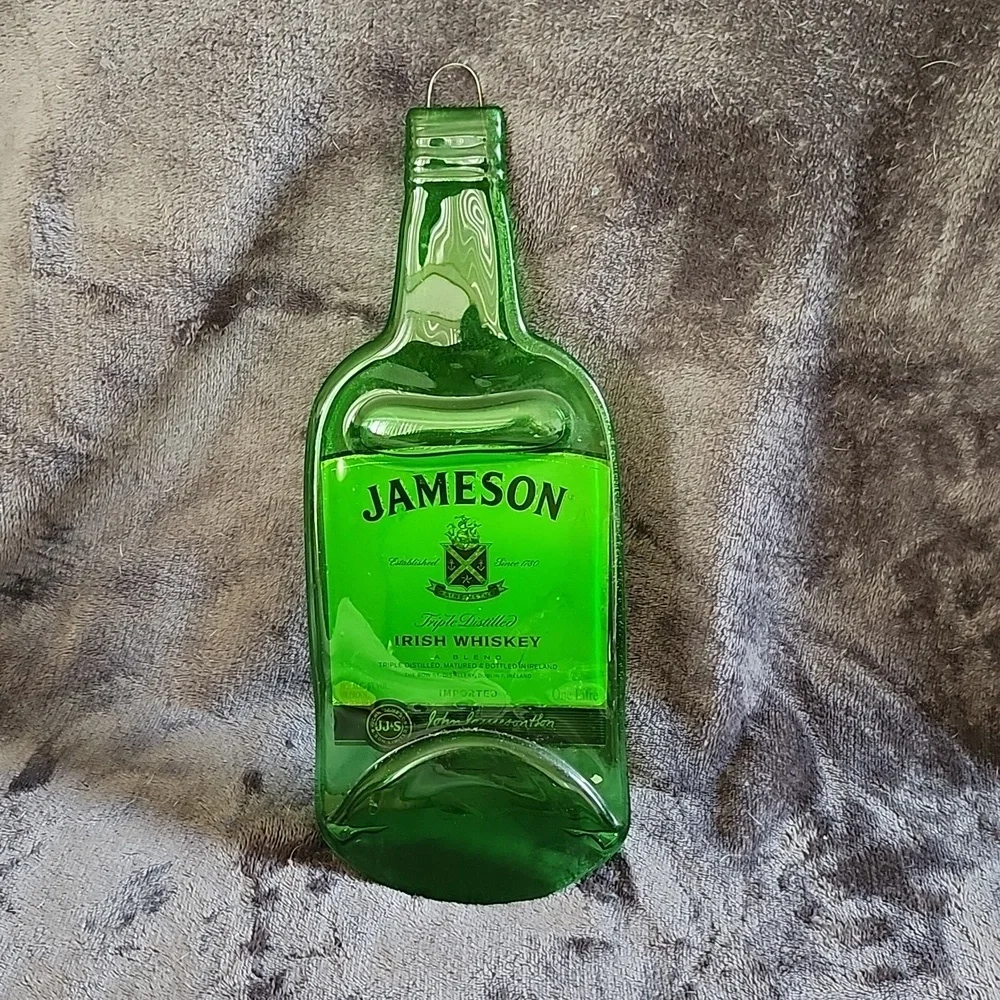 Flattened Jameson whiskey bottle